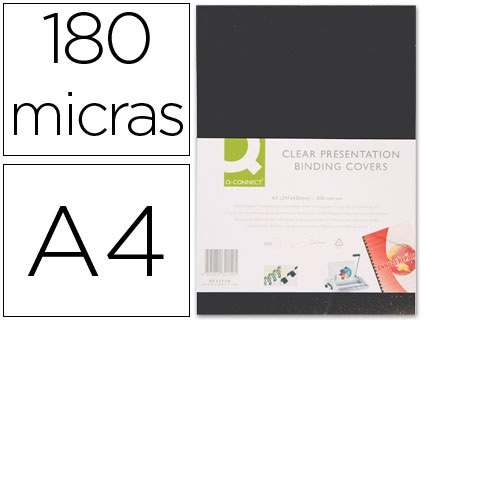 Capas de encadernação PVC, DIN A4, Preto