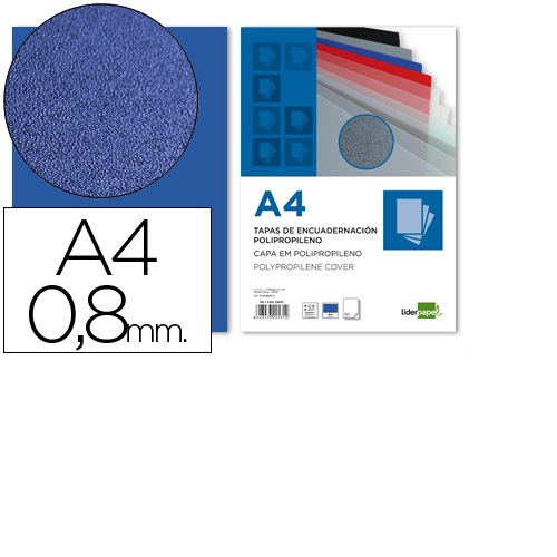 Capas de encadernação em polipropileno, Opacas, Azul
