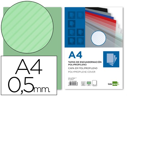 Capas de encadernação polipropileno transparente raiado, Verde