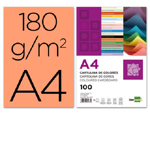 Cartolina 180 grs/m² - Embalagens de uma só cor, Salmão