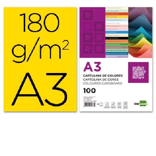 Cartolina 180 grs/m² - Embalagens de uma só cor, Amarelo