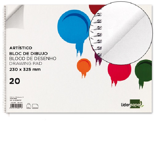 Bloco de desenho Artístico Espiral, Fº (230 x 325 mm)