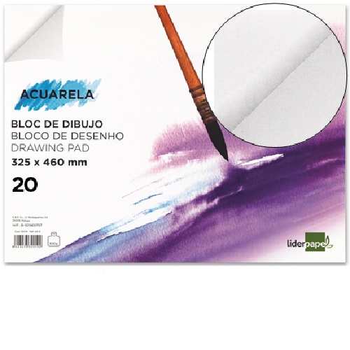 Bloco de desenho aguarela - Colado, A3 (297 x 420 mm)