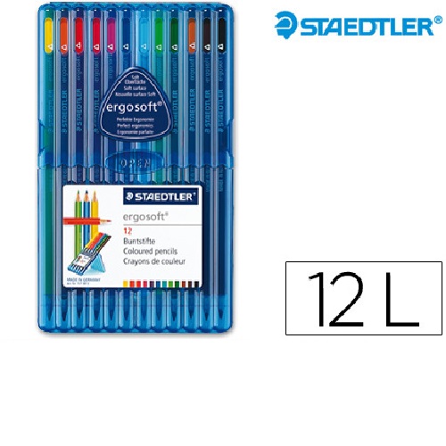 Lápis de cores Ergosoft, 12 lápis