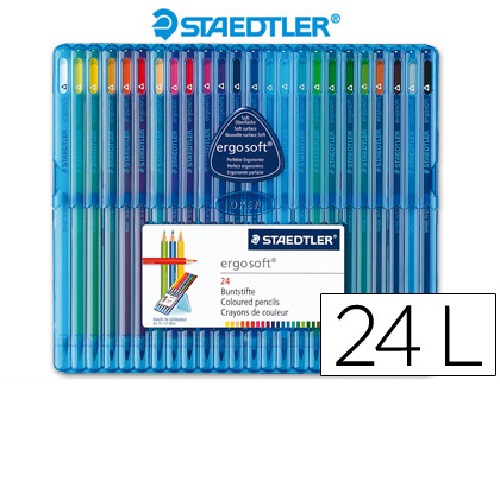 Lápis de cores Ergosoft, 24 lápis