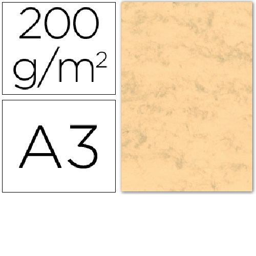 Cartolina marmoreada - 200 grs/m², DIN A3, Ocre