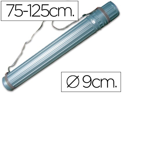 Tubo porta desenhos extensível, Cinza