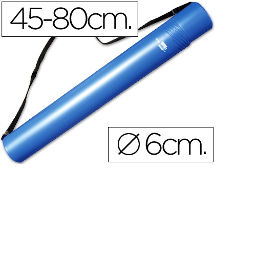 Tubo porta desenhos extensível, Azul
