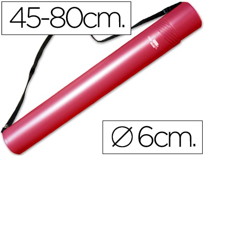 Tubo porta desenhos extensível, Vermelho