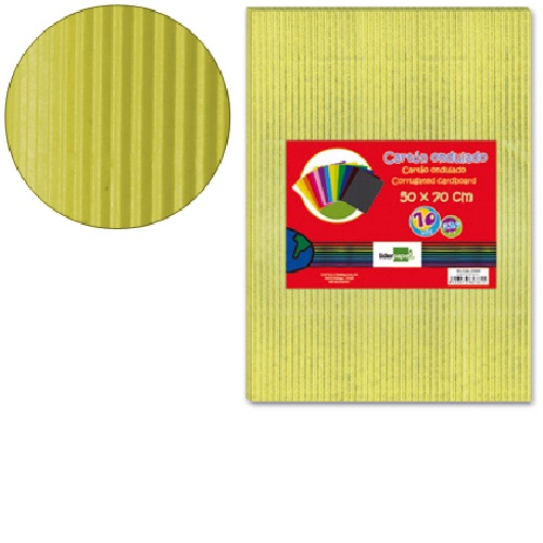Cartão ondulado 50 x 70 cm, Amarelo limão