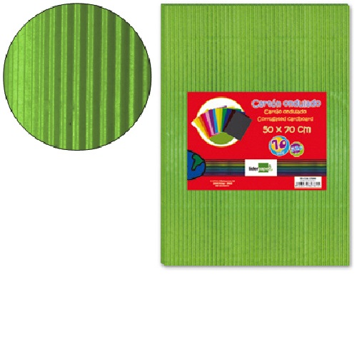 Cartão ondulado 50 x 70 cm, Verde folha