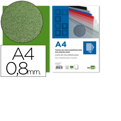 Capas de encadernação em polipropileno, Opacas, Verde
