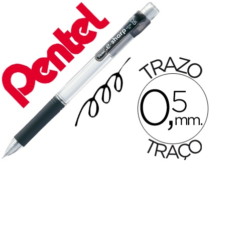 Lapiseira AZ125 e AZ127R E-Sharp, Preto, 0,5 mm